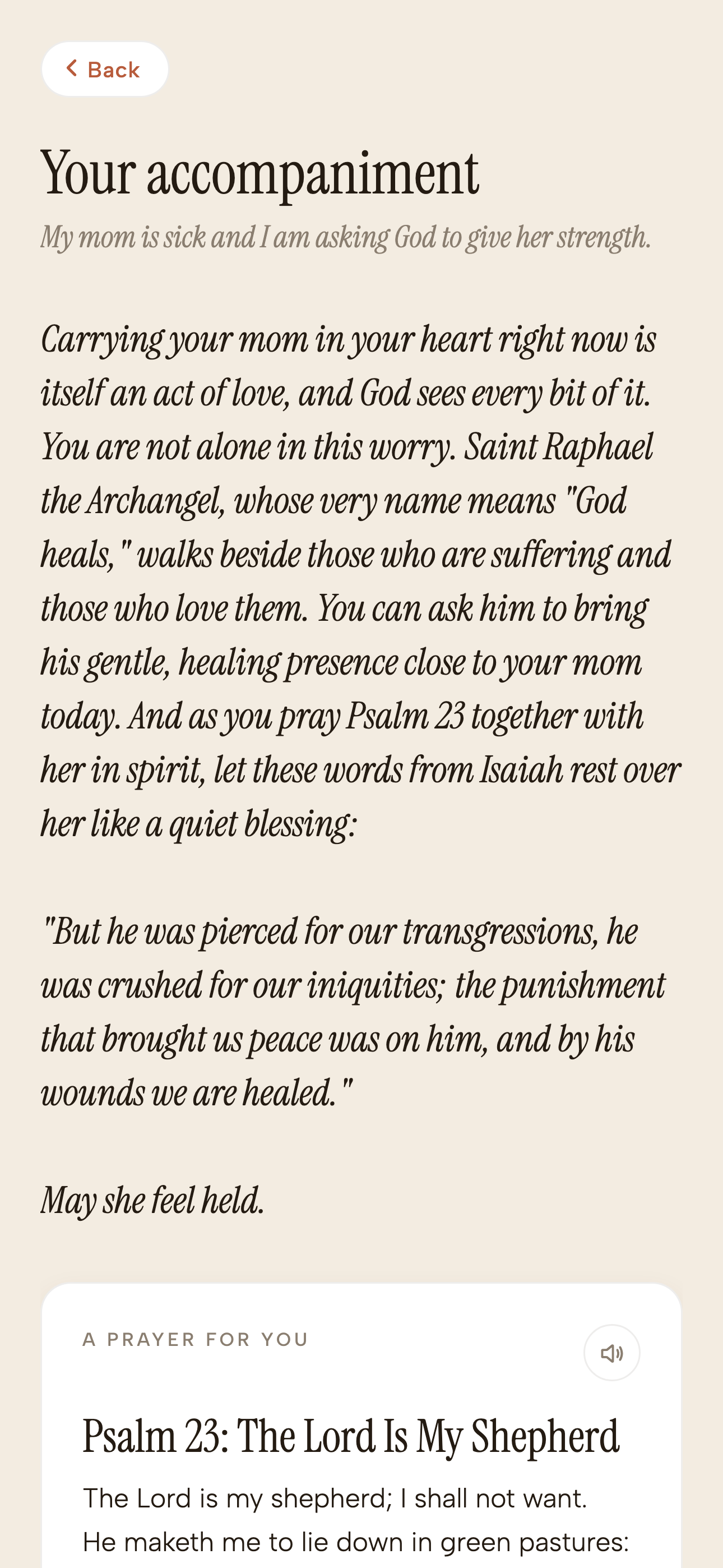 Your accompaniment: a prayer, a saint, and a word